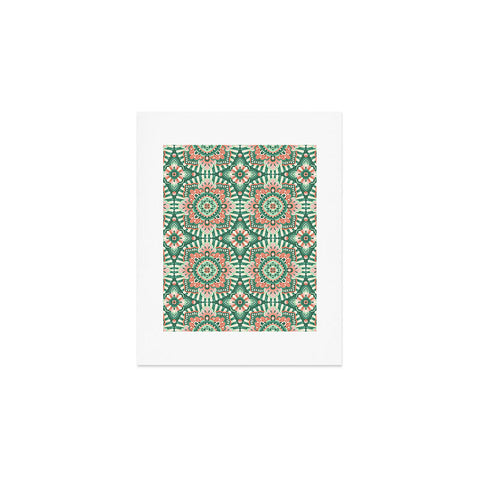 Pimlada Phuapradit Floral Mandala Tiles Green Art Print