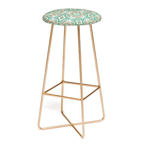Pimlada Phuapradit Floral Mandala Tiles Green Bar Stool
