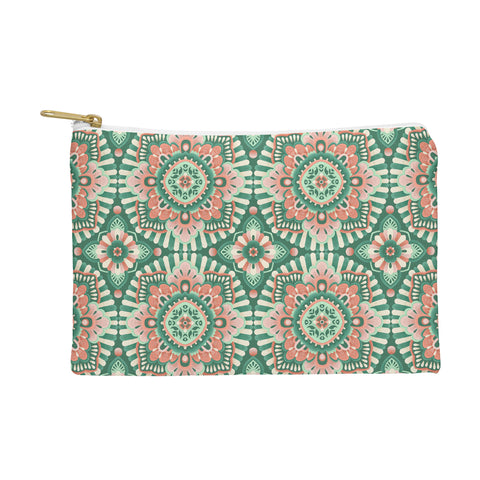 Pimlada Phuapradit Floral Mandala Tiles Green Pouch
