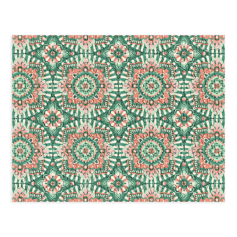 Pimlada Phuapradit Floral Mandala Tiles Green Puzzle