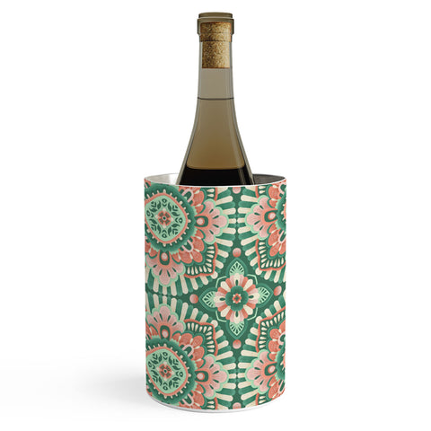Pimlada Phuapradit Floral Mandala Tiles Green Wine Chiller