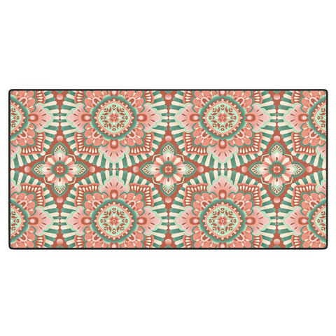 Pimlada Phuapradit Floral Mandala Tiles Desk Mat