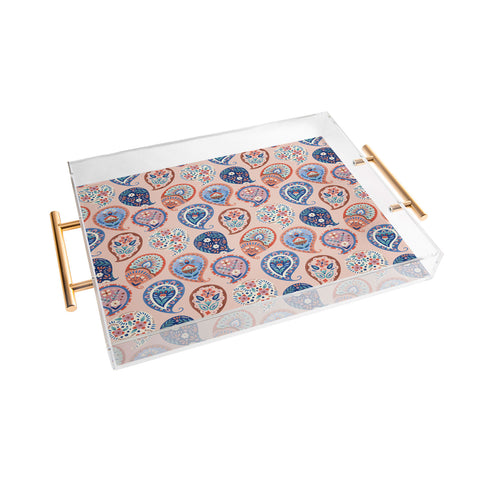 Pimlada Phuapradit Floral Paisley Half Drop Acrylic Tray