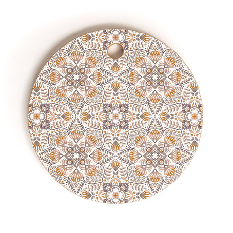 Pimlada Phuapradit Floral Tiles 10 Cutting Board Round