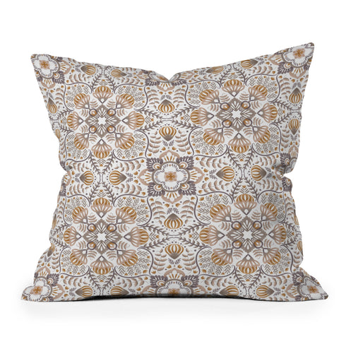 Pimlada Phuapradit Floral Tiles 10 Outdoor Throw Pillow