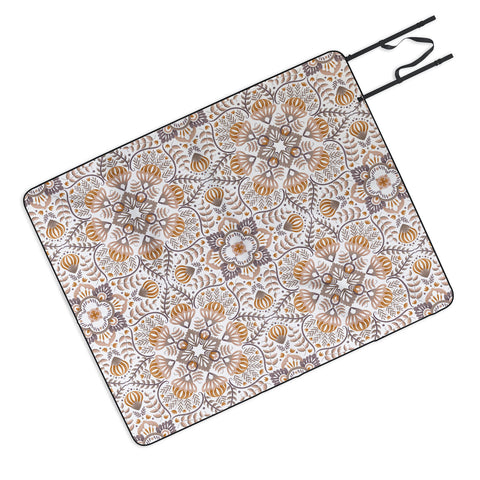 Pimlada Phuapradit Floral Tiles 10 Picnic Blanket