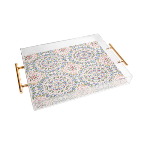 Pimlada Phuapradit Floral tiles 11 Acrylic Tray
