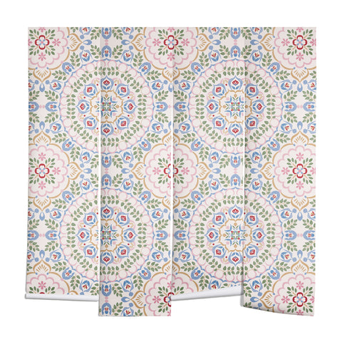 Pimlada Phuapradit Floral tiles 11 Wall Mural