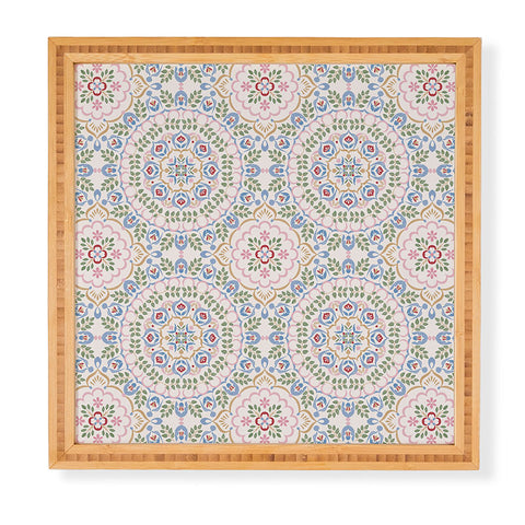 Pimlada Phuapradit Floral tiles 11 Framed Wall Art
