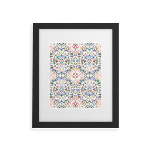 Pimlada Phuapradit Floral tiles 11 Framed Art Print