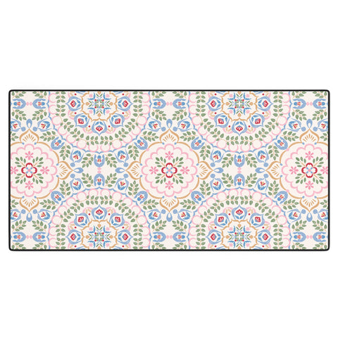 Pimlada Phuapradit Floral tiles 11 Desk Mat