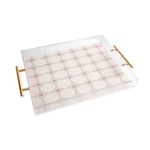 Pimlada Phuapradit Floral tiles 12 Acrylic Tray