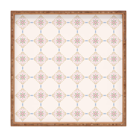 Pimlada Phuapradit Floral tiles 12 Square Tray