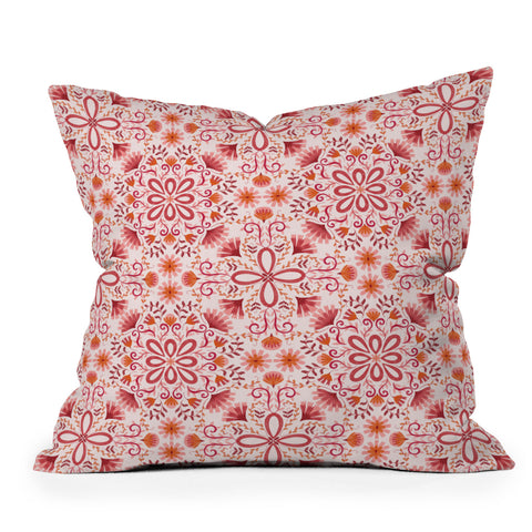 Pimlada Phuapradit Floral Tiles 14 Throw Pillow
