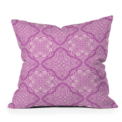 Pimlada Phuapradit Floral tiles 15 Outdoor Throw Pillow