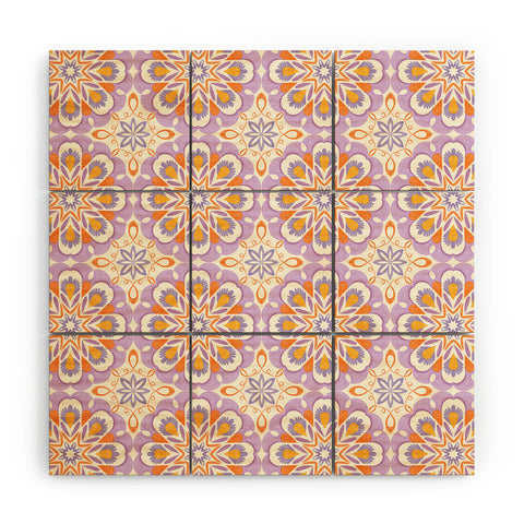 Pimlada Phuapradit Floral tiles 17 Wood Wall Mural
