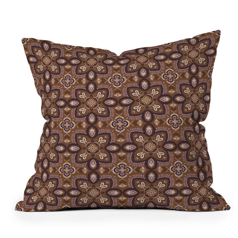 Pimlada Phuapradit Floral tiles 18 Throw Pillow