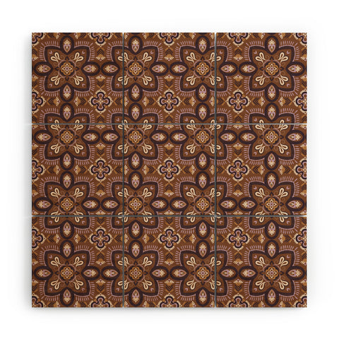 Pimlada Phuapradit Floral tiles 18 Wood Wall Mural