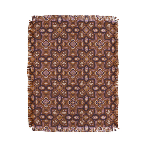 Pimlada Phuapradit Floral tiles 18 Throw Blanket