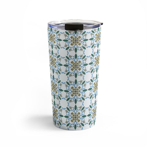 Pimlada Phuapradit Floral tiles 4 Travel Mug