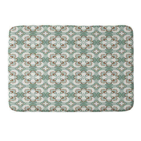 Pimlada Phuapradit Floral tiles 7 Memory Foam Bath Mat