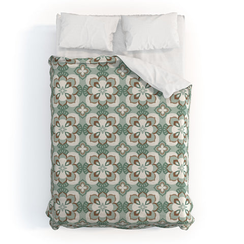 Pimlada Phuapradit Floral tiles 7 Duvet Cover
