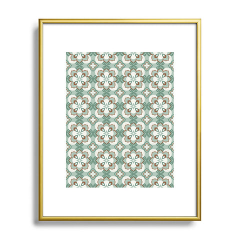 Pimlada Phuapradit Floral tiles 7 Metal Framed Art Print