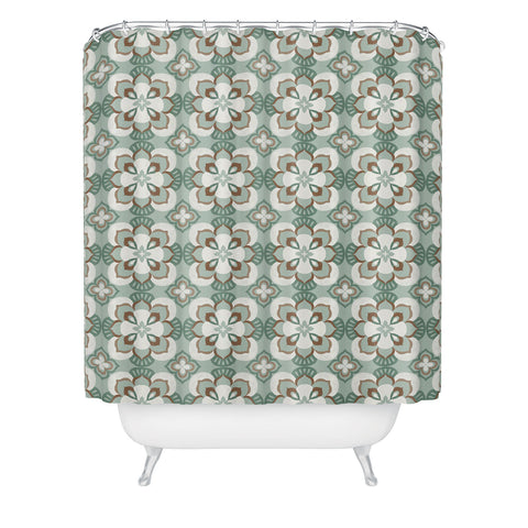 Pimlada Phuapradit Floral tiles 7 Shower Curtain