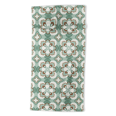 Pimlada Phuapradit Floral tiles 7 Beach Towel