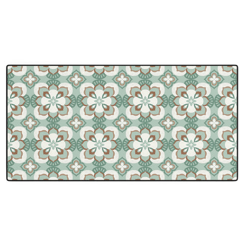 Pimlada Phuapradit Floral tiles 7 Desk Mat