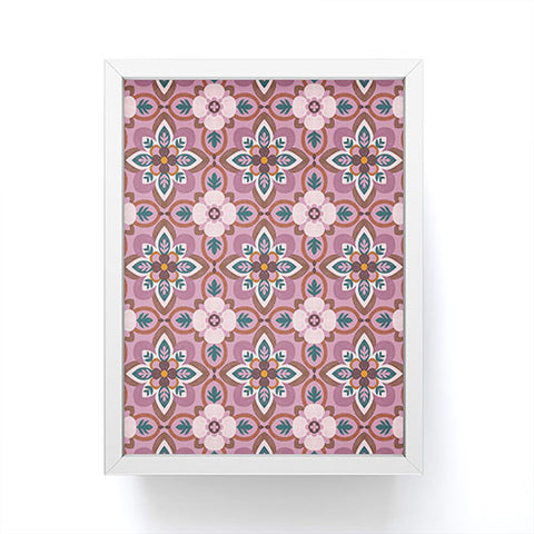 Pimlada Phuapradit Floral tiles 8 Framed Mini Art Print