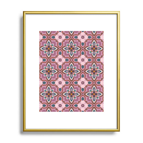 Pimlada Phuapradit Floral tiles 8 Metal Framed Art Print