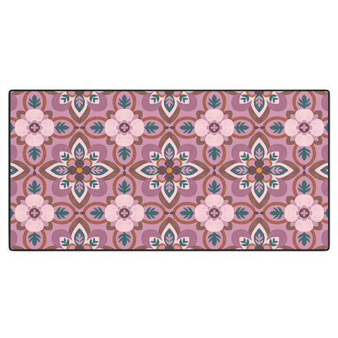 Pimlada Phuapradit Floral tiles 8 Desk Mat