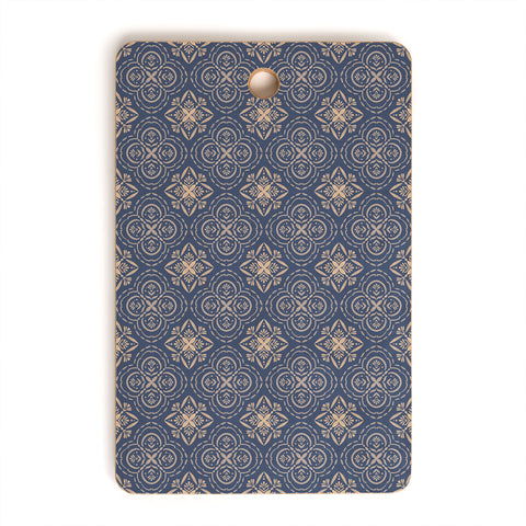 Pimlada Phuapradit Floral Tiles 9 Cyan Blue Cutting Board Rectangle