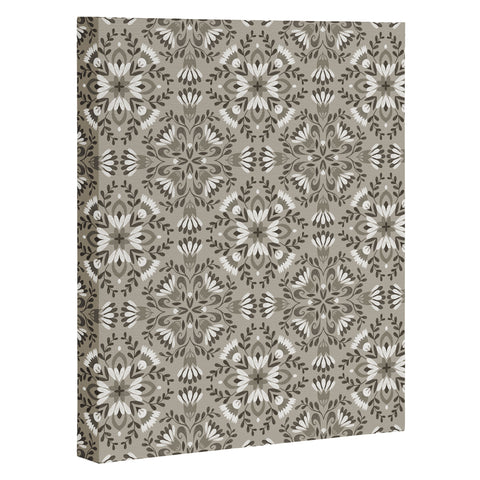 Pimlada Phuapradit Floral Tiles Gray Art Canvas