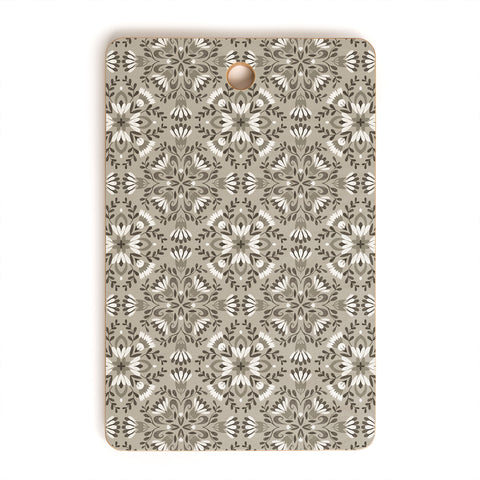 Pimlada Phuapradit Floral Tiles Gray Cutting Board Rectangle