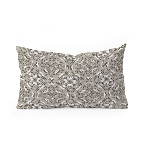Pimlada Phuapradit Floral Tiles Gray Oblong Throw Pillow