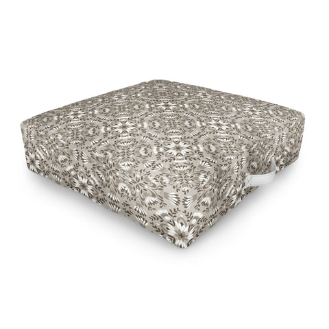 Pimlada Phuapradit Floral Tiles Gray Outdoor Floor Cushion