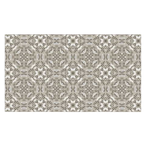 Pimlada Phuapradit Floral Tiles Gray Tablecloth