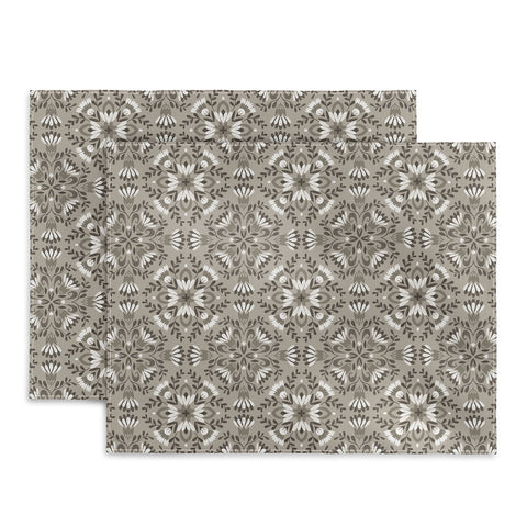 Pimlada Phuapradit Floral Tiles Gray Placemat