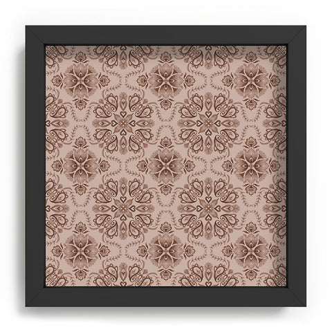 Pimlada Phuapradit Floral Tiles Light Brown Recessed Framing Square