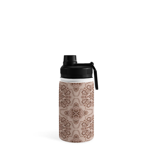 Pimlada Phuapradit Floral Tiles Light Brown Water Bottle