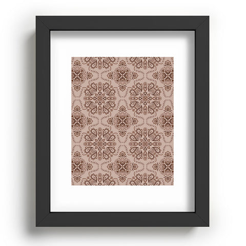 Pimlada Phuapradit Floral Tiles Light Brown Recessed Framing Rectangle