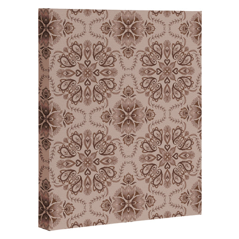 Pimlada Phuapradit Floral Tiles Light Brown Art Canvas