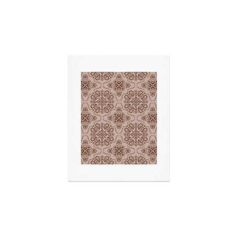 Pimlada Phuapradit Floral Tiles Light Brown Art Print