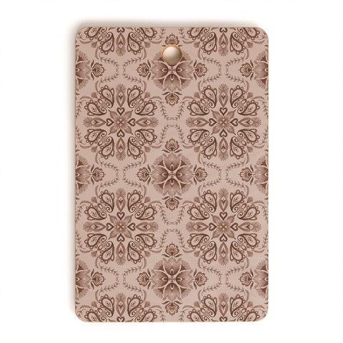 Pimlada Phuapradit Floral Tiles Light Brown Cutting Board Rectangle