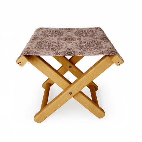 Pimlada Phuapradit Floral Tiles Light Brown Folding Stool