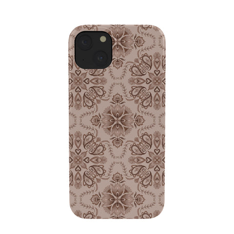Pimlada Phuapradit Floral Tiles Light Brown Phone Case