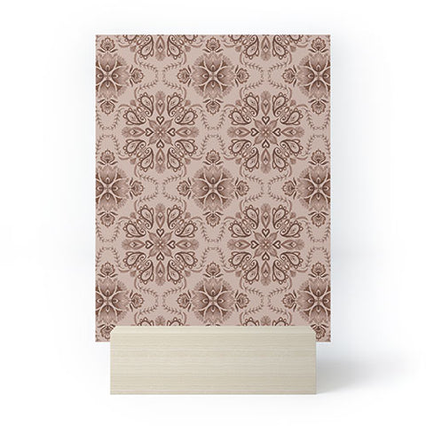 Pimlada Phuapradit Floral Tiles Light Brown Mini Art Print