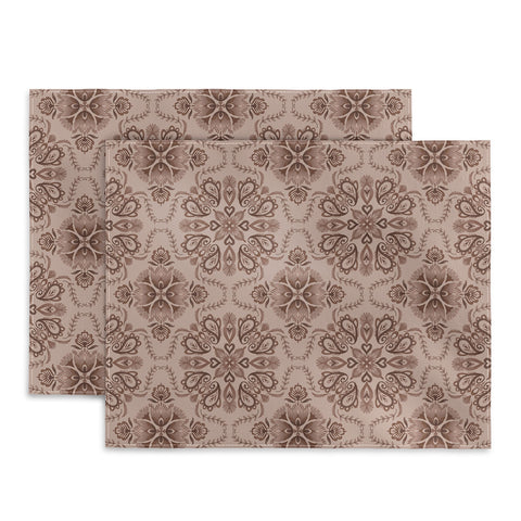 Pimlada Phuapradit Floral Tiles Light Brown Placemat